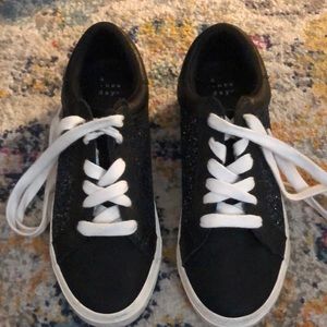 Black w leather toe and sides are sparklly